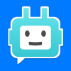 Dyslexia Pal Logo - chat bot face in blue background